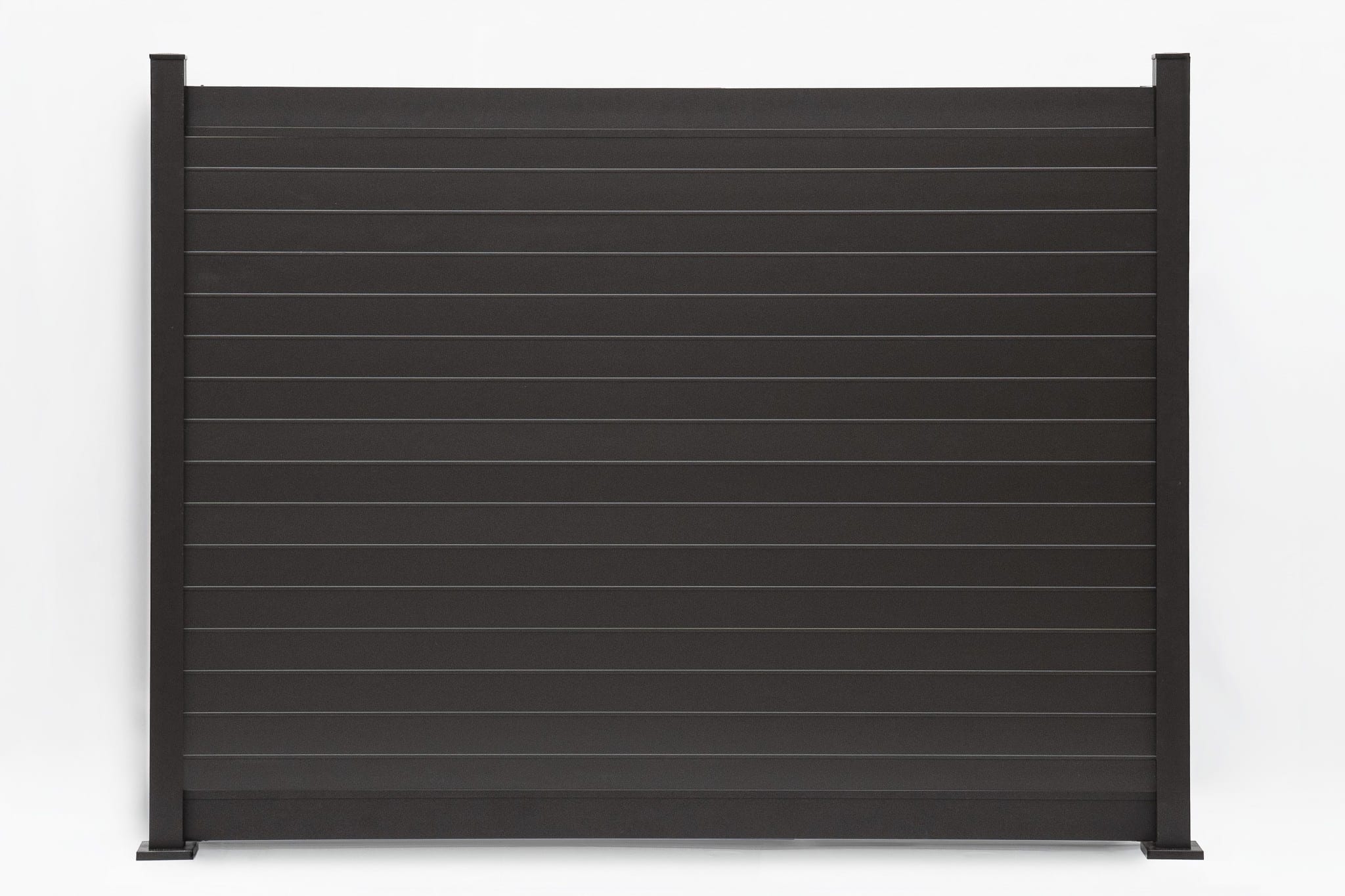 Horizontal Privacy Plus aluminum fence panel showing stacked slat construction