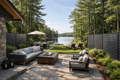 aluminum privacy fence increasing home value in Canadian backyard